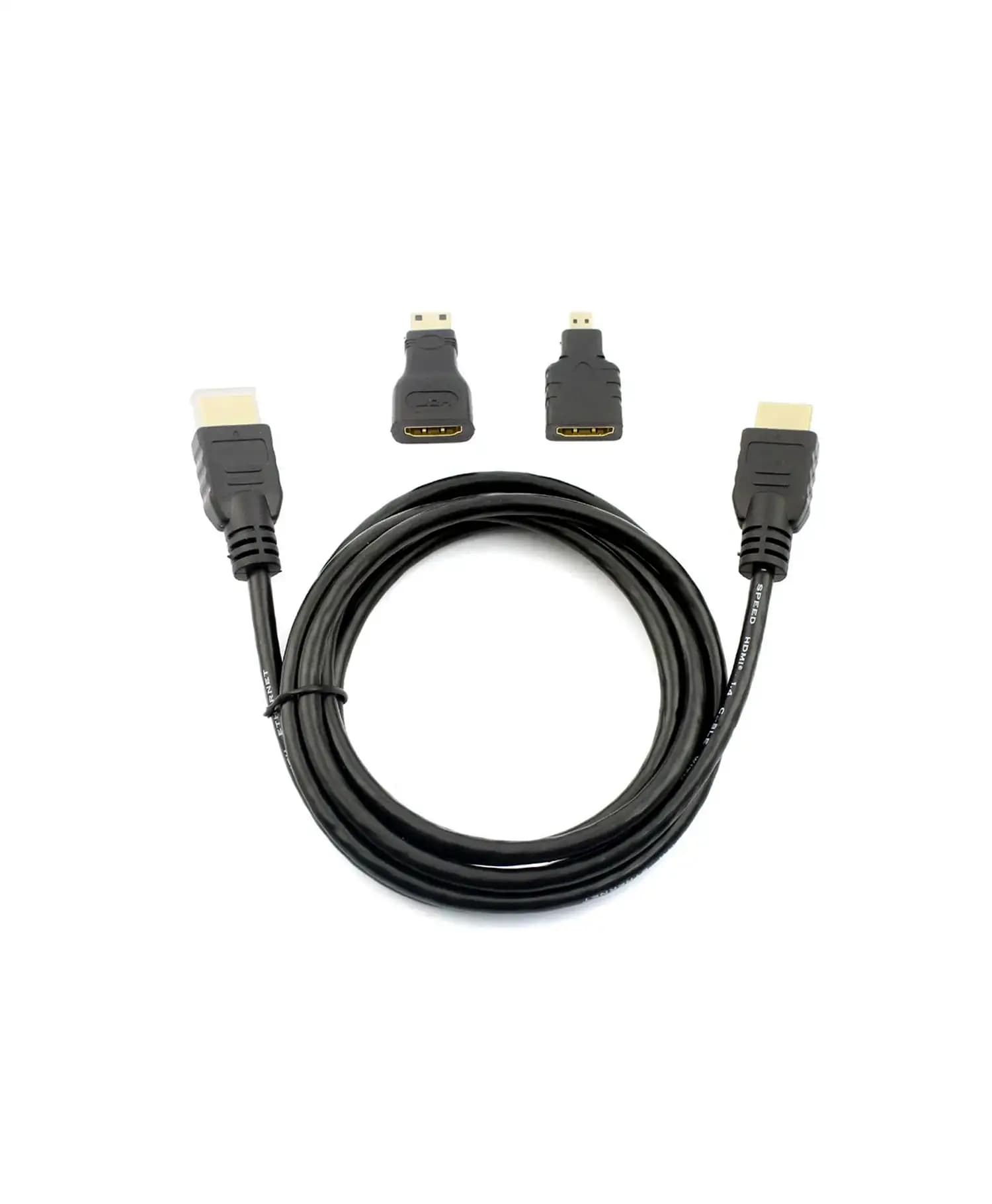 کابل HDMI مدل HS 3 in 1 طول 1.5 با تبدیل Mini HDMI و Micro HDMI