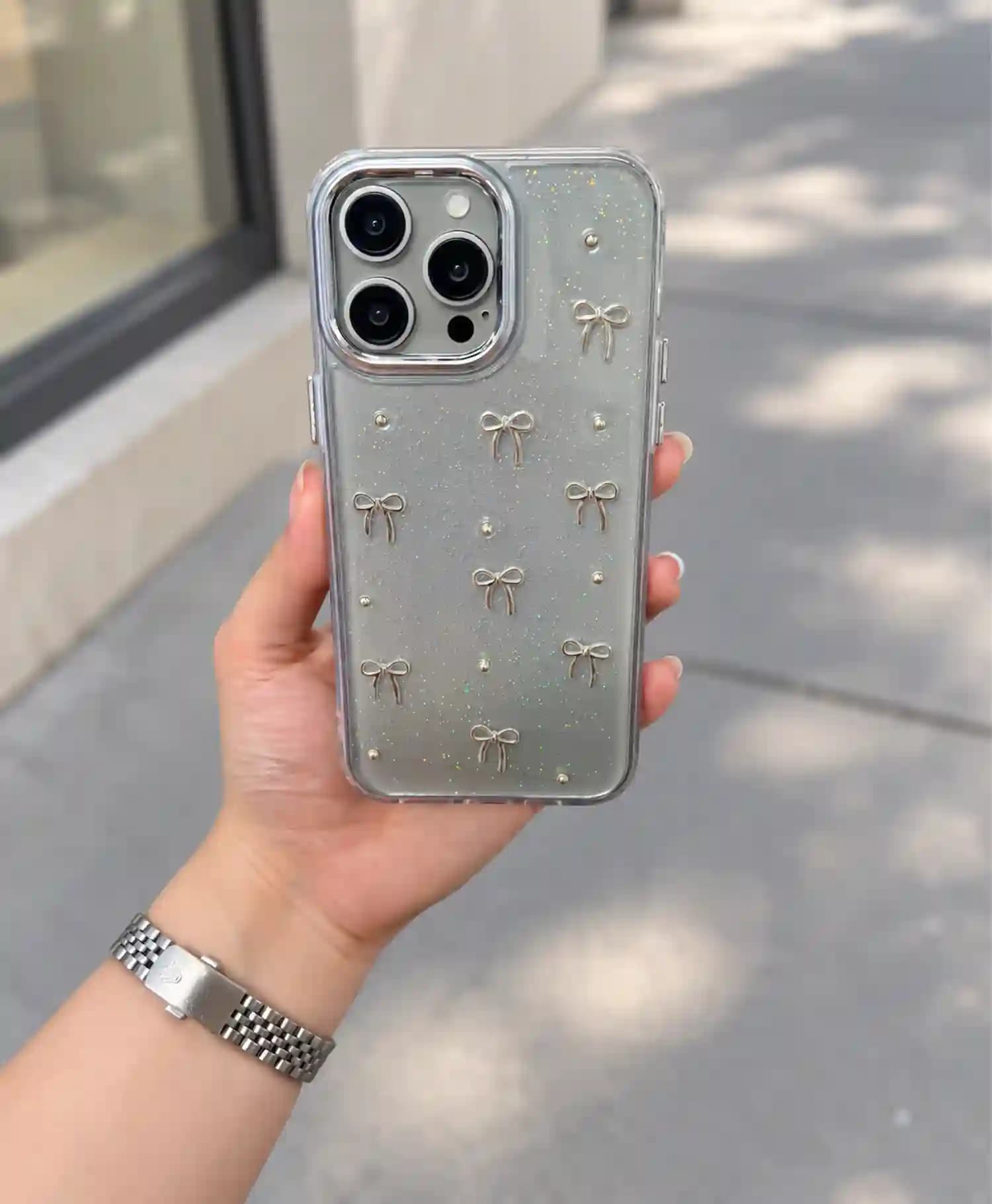قاب ژله ای شاین دار پاپیونی گوشی موبایل Iphone 15 Pro Max — تصویر ۳