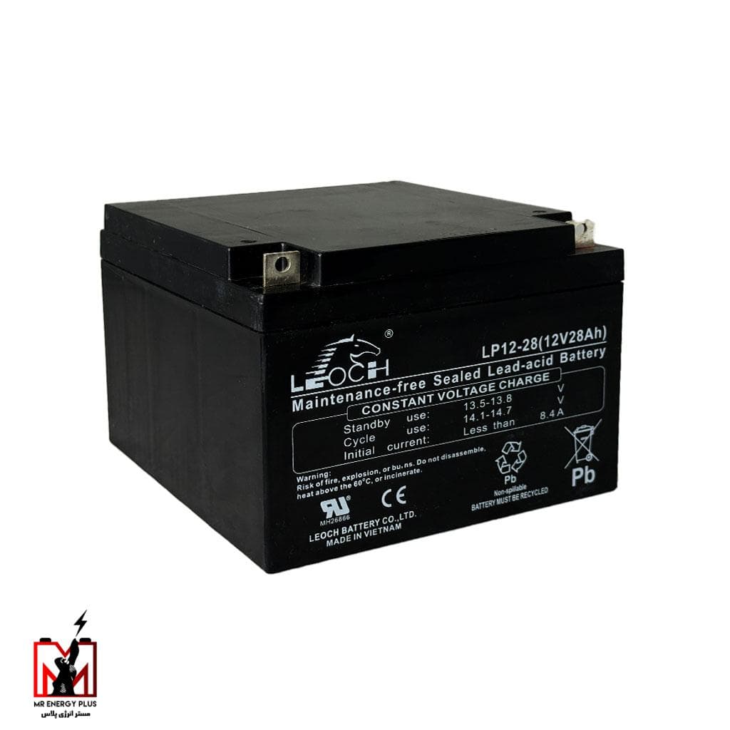 باتری یو پی اس 12 ولت 28 آمپر لئوچ leoch مدل 12V28AH ساخت ویتنام — تصویر ۳