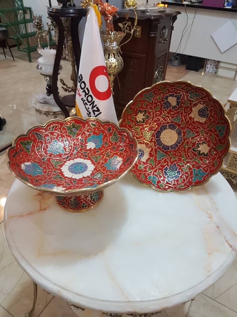میوه خوری برنجی میناکاری