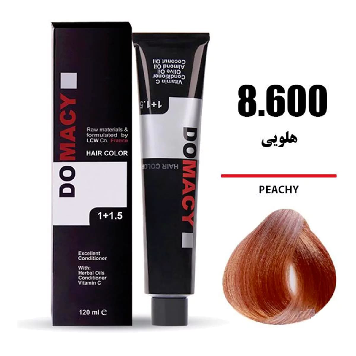 رنگ مو هلویی دوماسی شماره 8.600 حجم 120 میلی لیتر — تصویر ۳