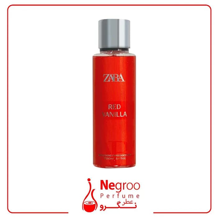 بادی اسپلش زنانه زارا zara مدل RED VANILLA حجم 250 میل اورجینال