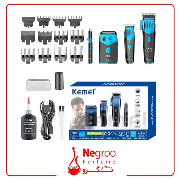 ماشین اصلاح سر و صورت و بدن و بینی چهارقلو کیمی مدل KM-8534 اورجینال