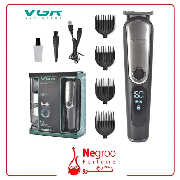 ست ماشین اصلاح 5 کاره وی جی آر مدل V-105 اورجینال
