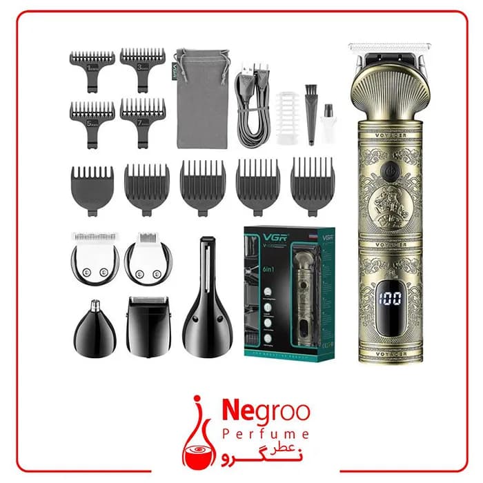 ماشین اصلاح سر و صورت شش کاره وی جی آر مدل V-106 اورجینال