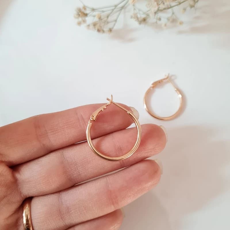 گوشواره زنانه ژوپینگ مدل حلقه ای ساده کد ZG2025 — تصویر ۲