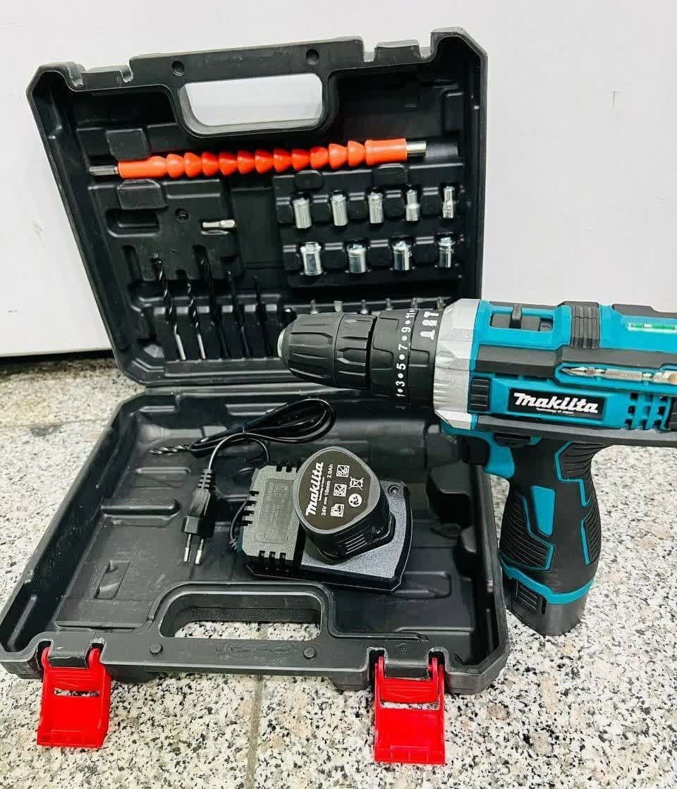دریل شارژی ۲۴ ولت با لوازم طرح ماکیتا مدل MAKITA-24