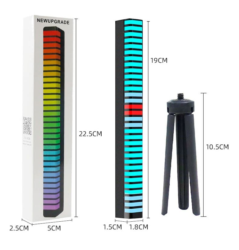 چراغ اکولایزر شارژی مدل D10 3D RGB 32LED — تصویر ۲