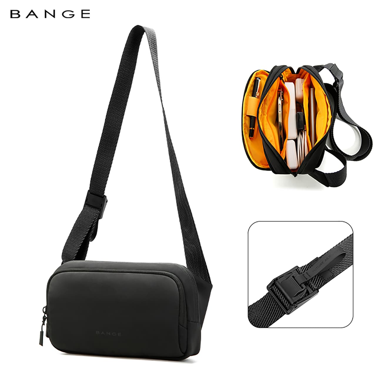 کیف دوشی و کیف کراس بادی ضدآب بنجBANGE BG-3097 — تصویر ۸