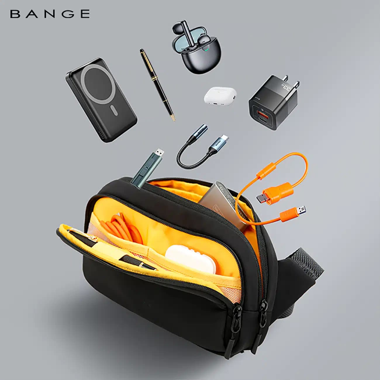 کیف دوشی و کیف کراس بادی ضدآب بنجBANGE BG-3097 — تصویر ۱۱