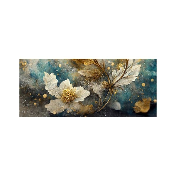 پادری طرح گل مدل یک گل سفید با گردهای طلایی MF0120 — تصویر ۳