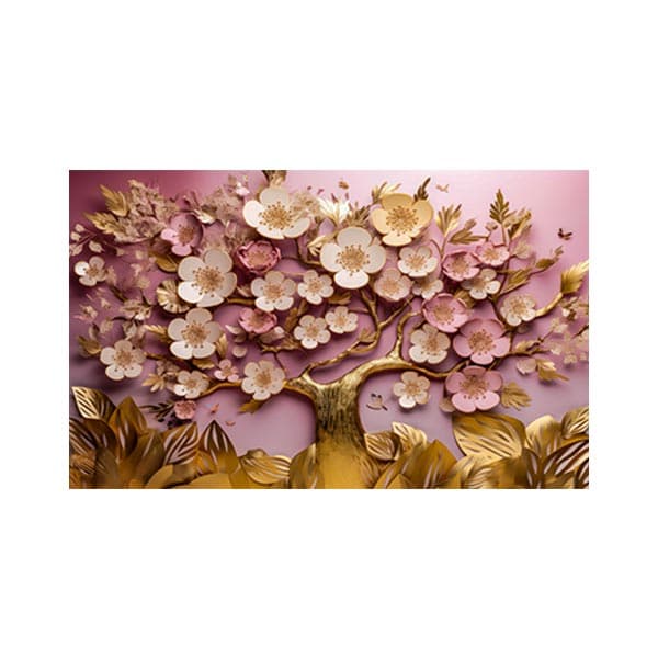 پادری طرح گل مدل درختچه طلایی MF0104