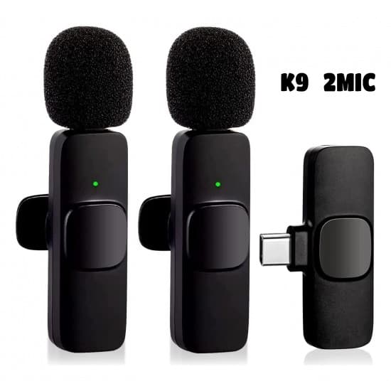 میکروفن یقه ای بی سیم مدل K9 Dual پورت Type-C