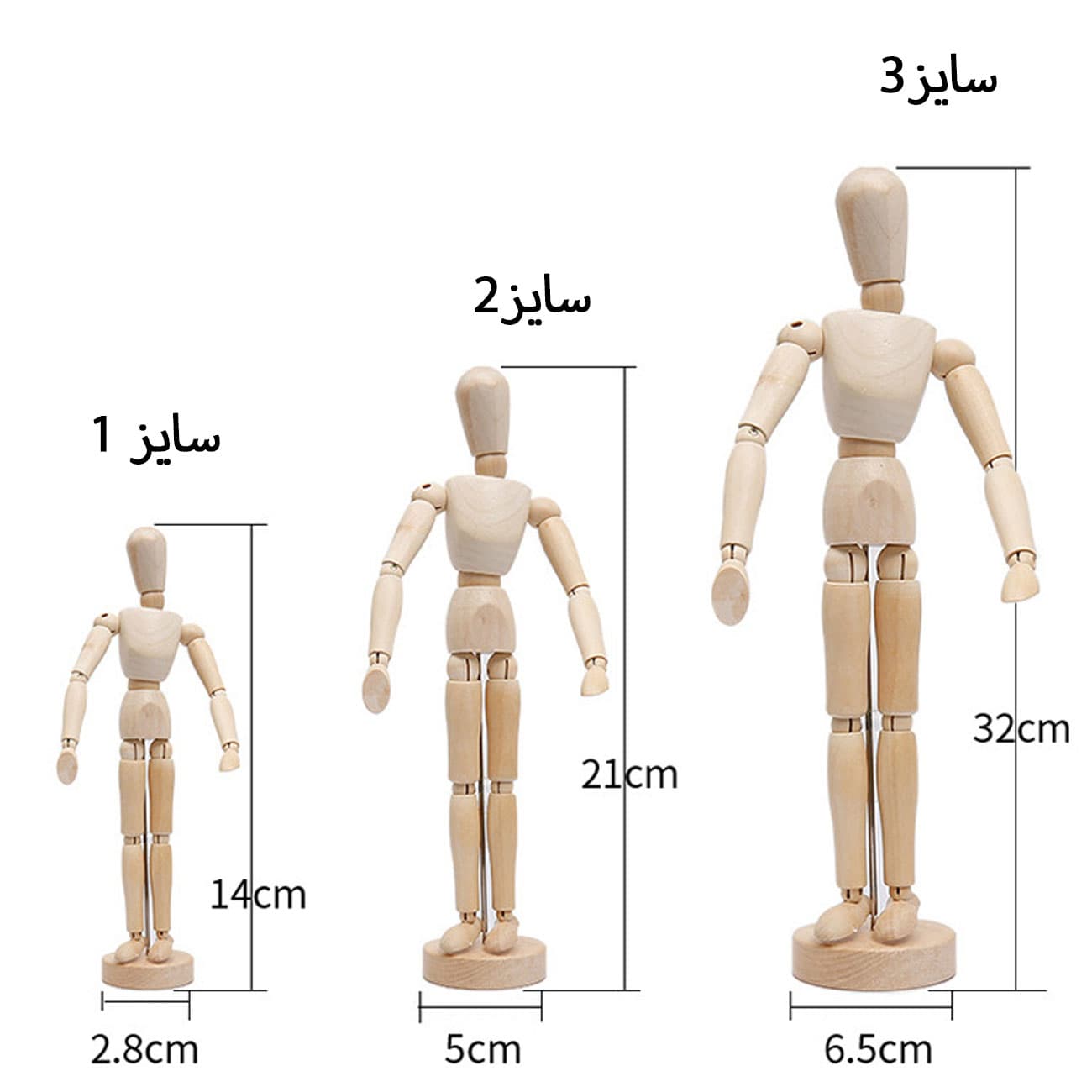 دکوری فانتزی چوبی رومیزی طرح آدمک G-MM5.5/8/12 — تصویر ۲