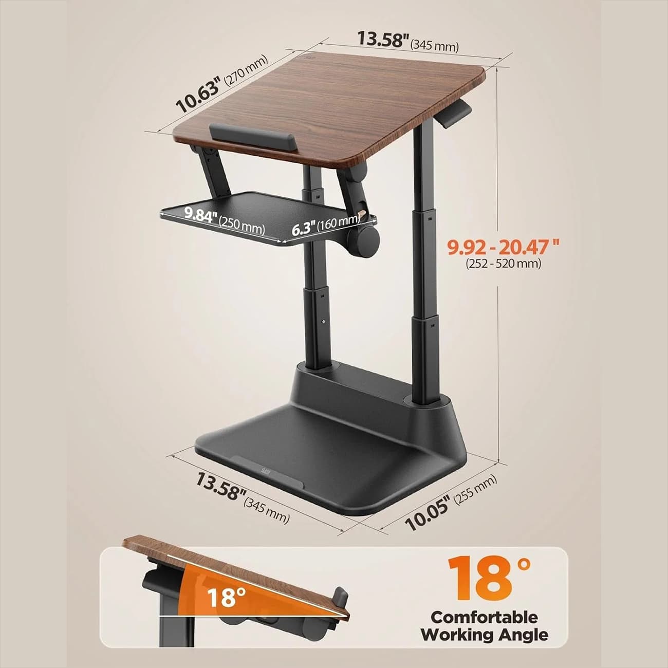 میز تحریر و لپ تاپ تا 17 اینچ سایجی Saiji مدل D8 ارتفاع قابل تنظیم — تصویر ۶