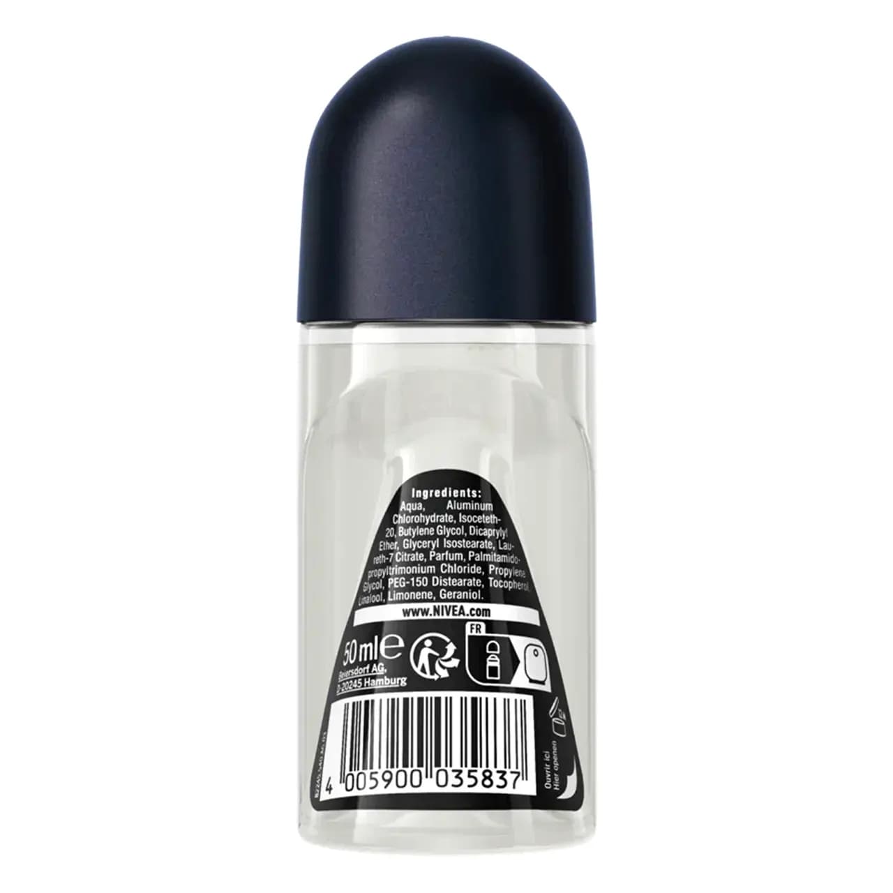 مام ضد تعریق نیوا Nivea مردانه مدل Black & White Invisible حجم 50 میل — تصویر ۴