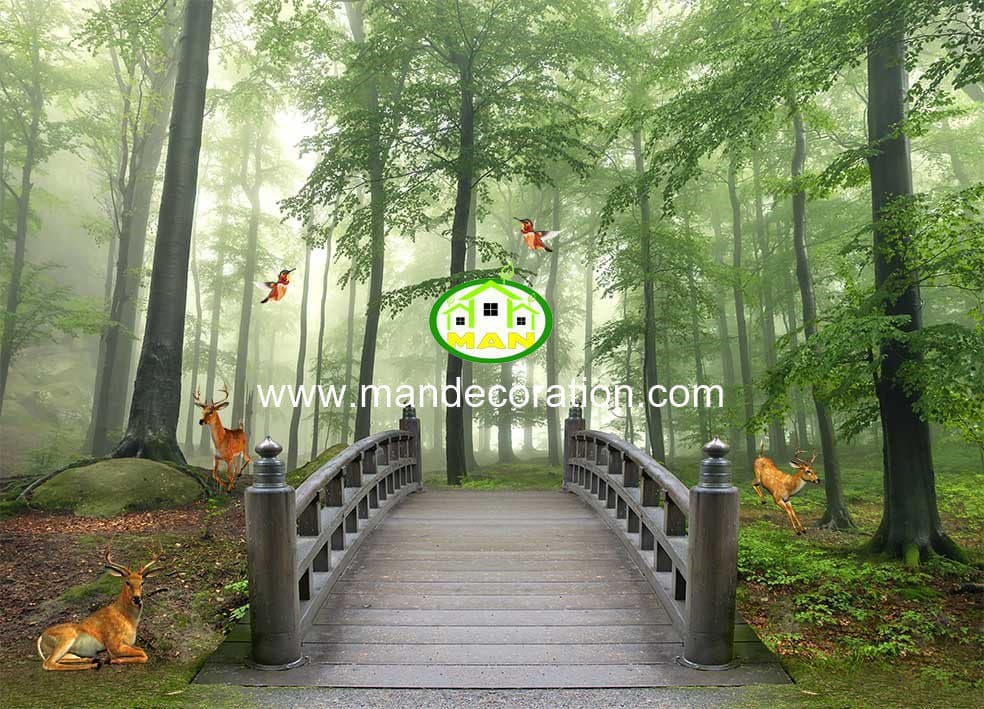 پوستردیواری پل در جنگل کد 13040