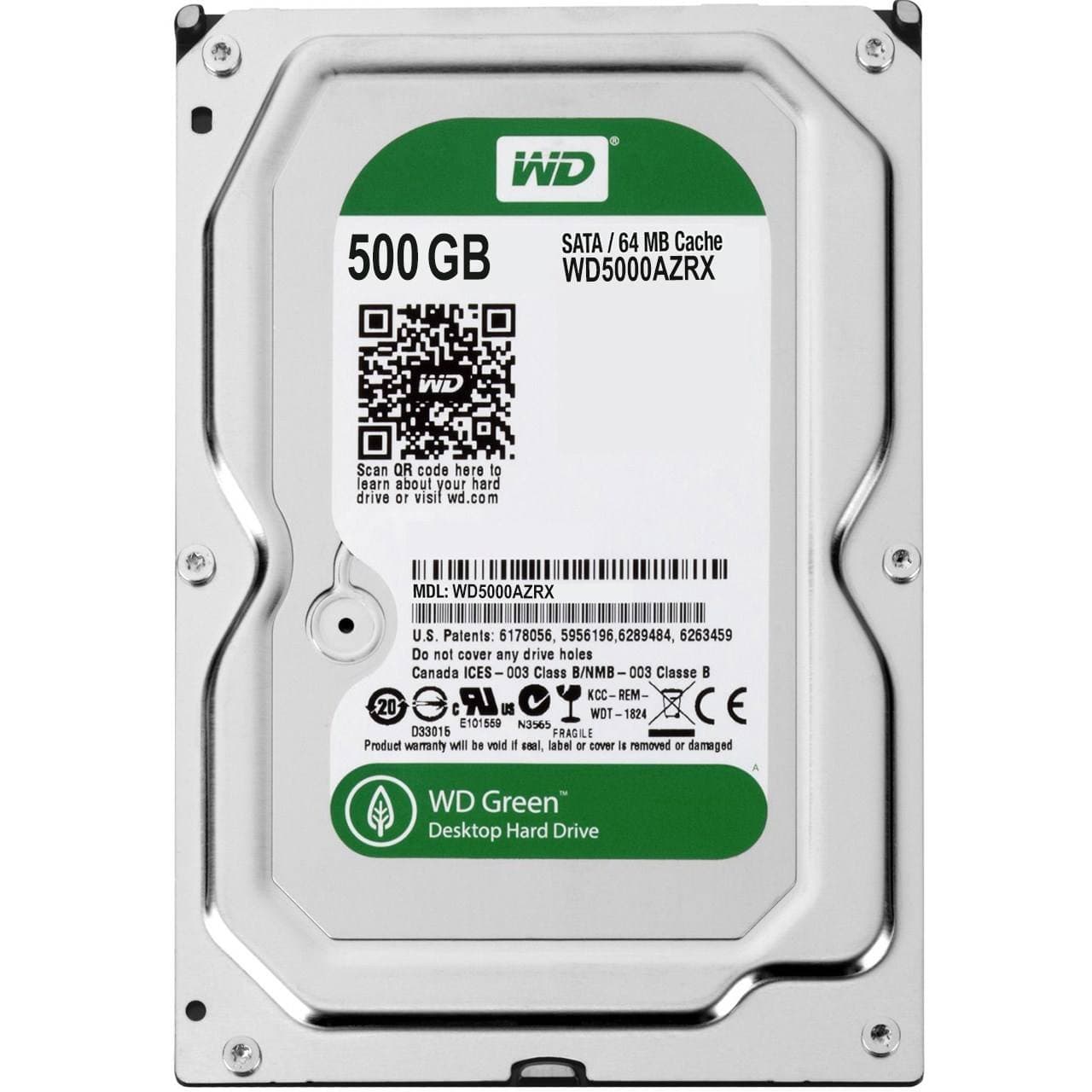 هارددیسک اینترنال وسترن دیجیتال سری سبز مدل WD5000AZRX ظرفیت 500 گیگابایت