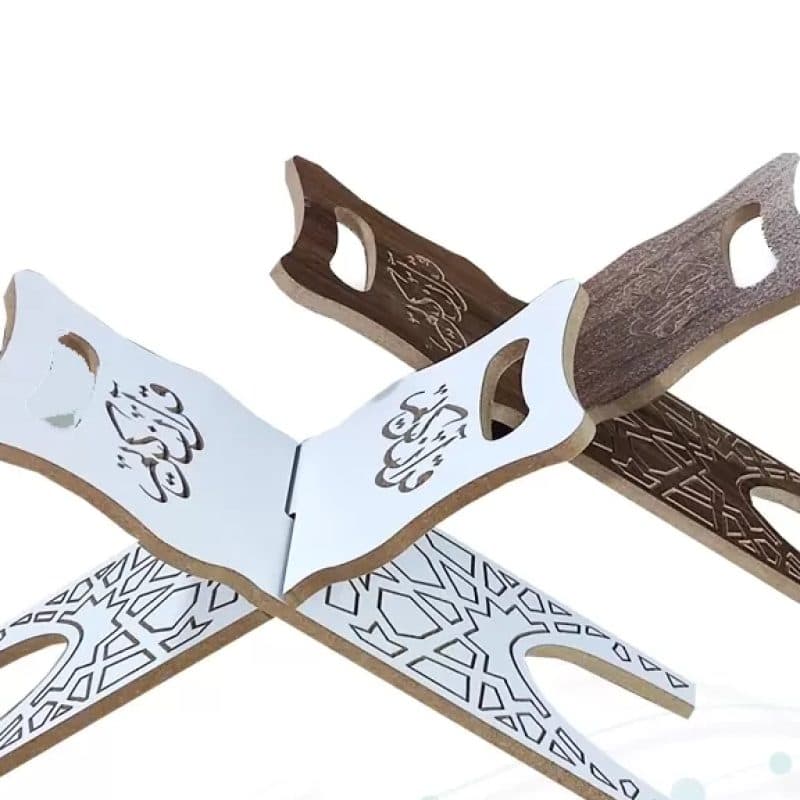 رحل MDF نوشته قرآن کریم و نقش منبت — تصویر ۳
