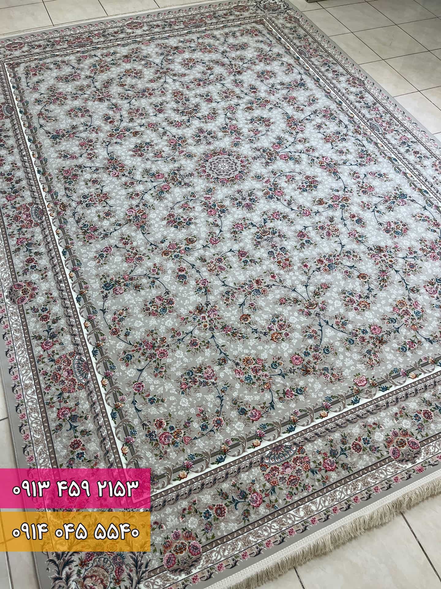 فرش طرح گندم نقره ای