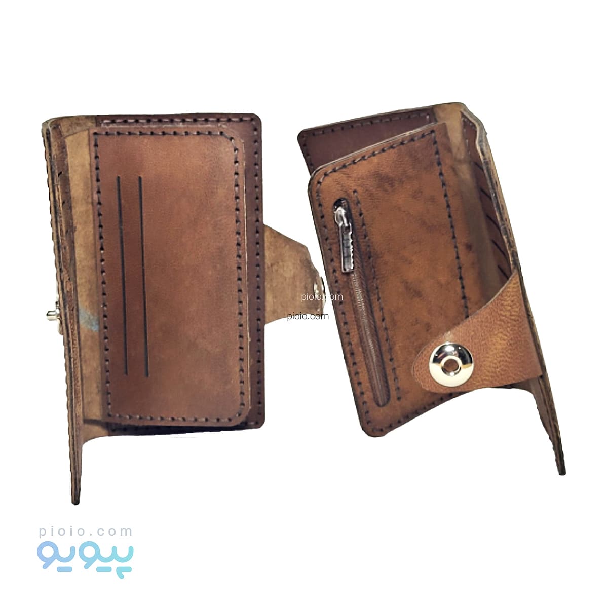 کیف جا کارتی مگنتی چرم طرح دکمه — تصویر ۲