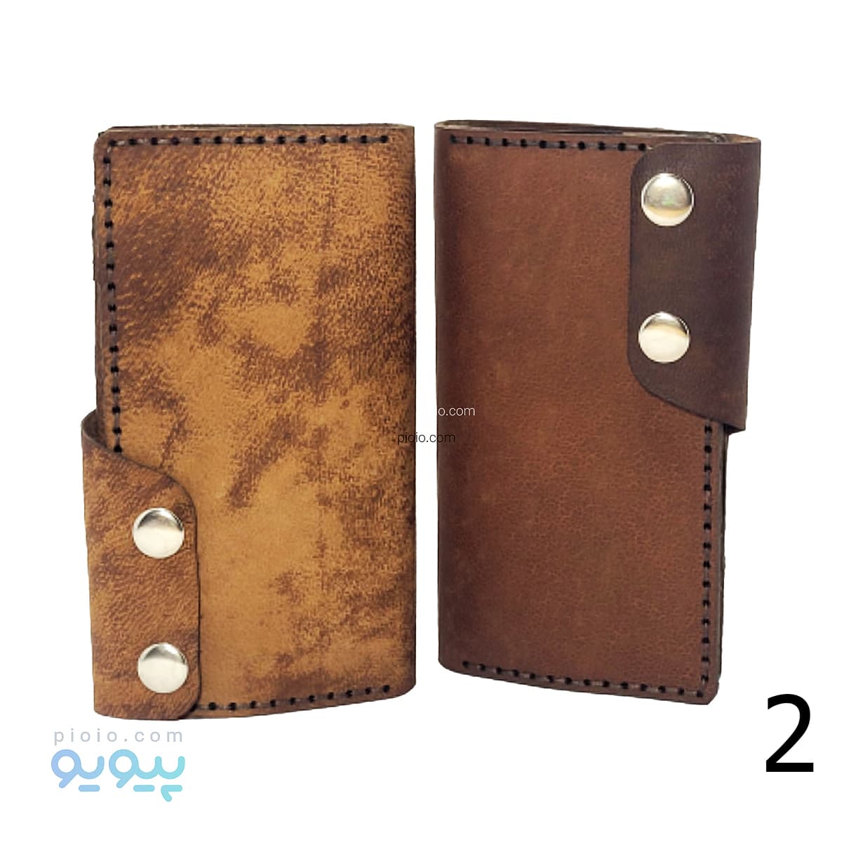 کیف جا کارتی مگنتی چرم طرح دکمه — تصویر ۵