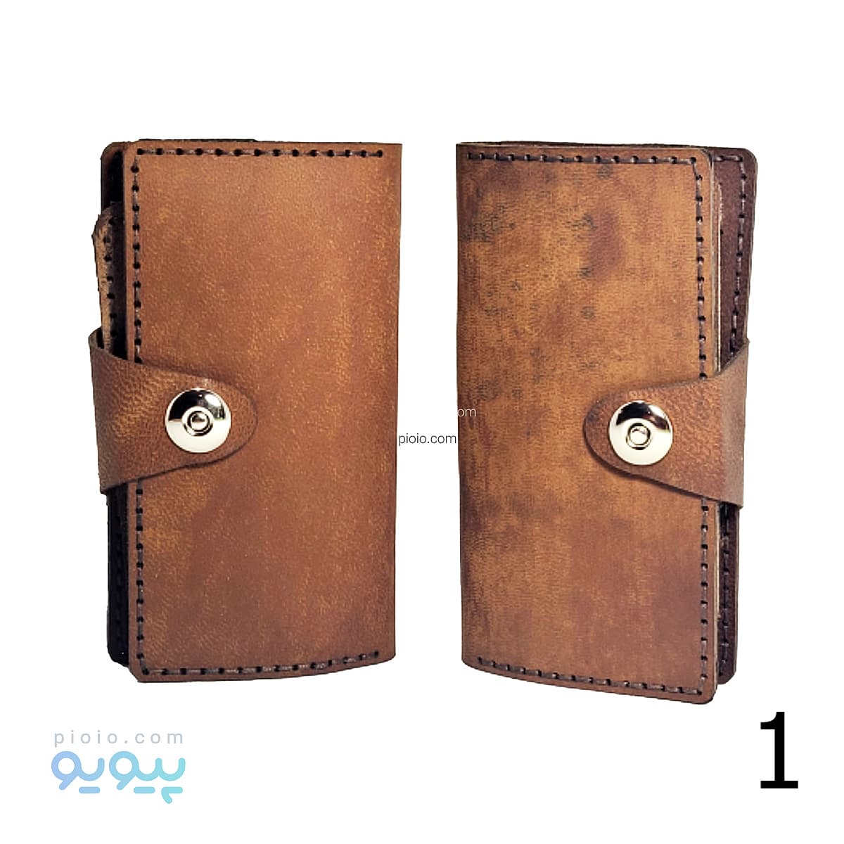 کیف جا کارتی مگنتی چرم طرح دکمه — تصویر ۴