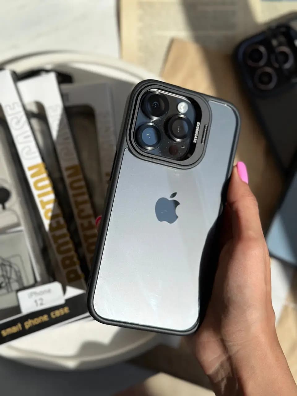 قاب Black Eason Case همراه با محافظ لنز رینگی (کدC1362) — تصویر ۲