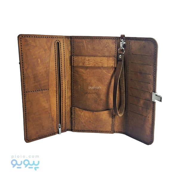 کیف پول دسته چکی بندار چرم گاوی — تصویر ۲