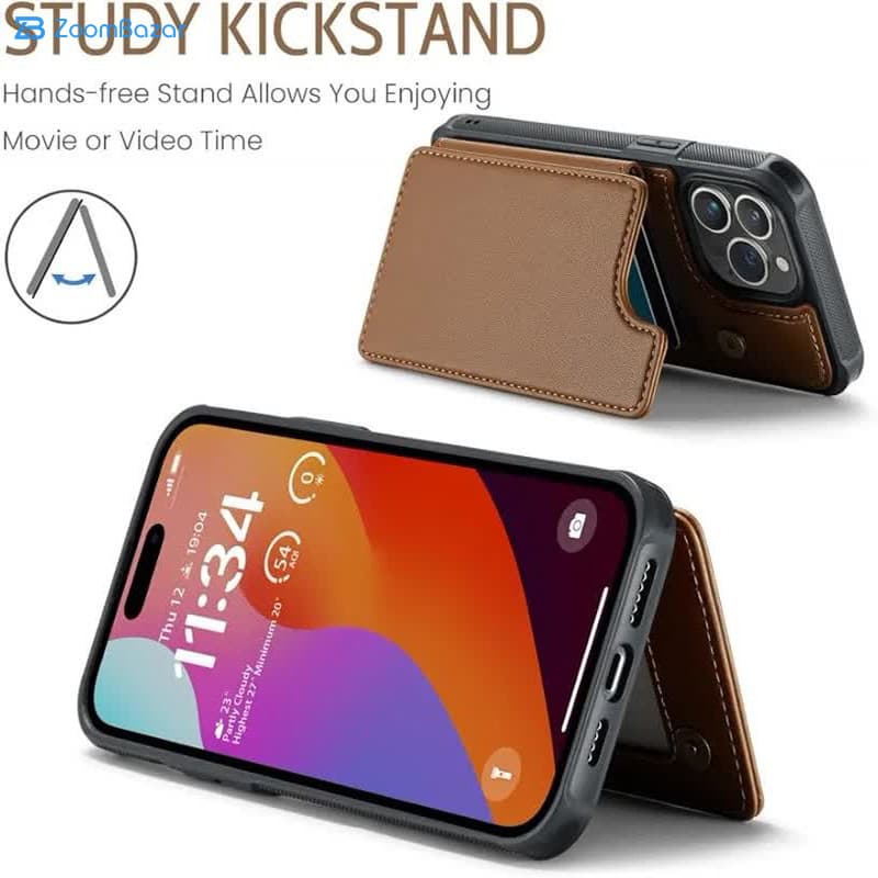 کاور اِپیکوی مدل Leather Detachable Wallet مناسب برای گوشی موبایل اپل iPhone 16 Pro Max — تصویر ۴