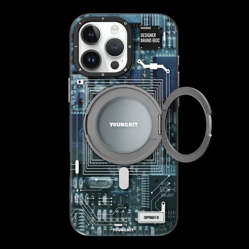 قاب یانگ کیت مدل Cyberpunk 360° Spin Magnetic Stand Case مناسب برای گوشی موبایل اپل iphone 16 promax