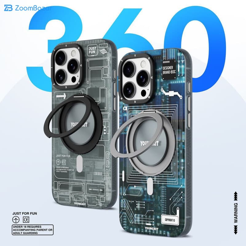 قاب یانگ کیت مدل Cyberpunk 360° Spin Magnetic Stand Case مناسب برای گوشی موبایل اپل iphone 16 promax — تصویر ۷