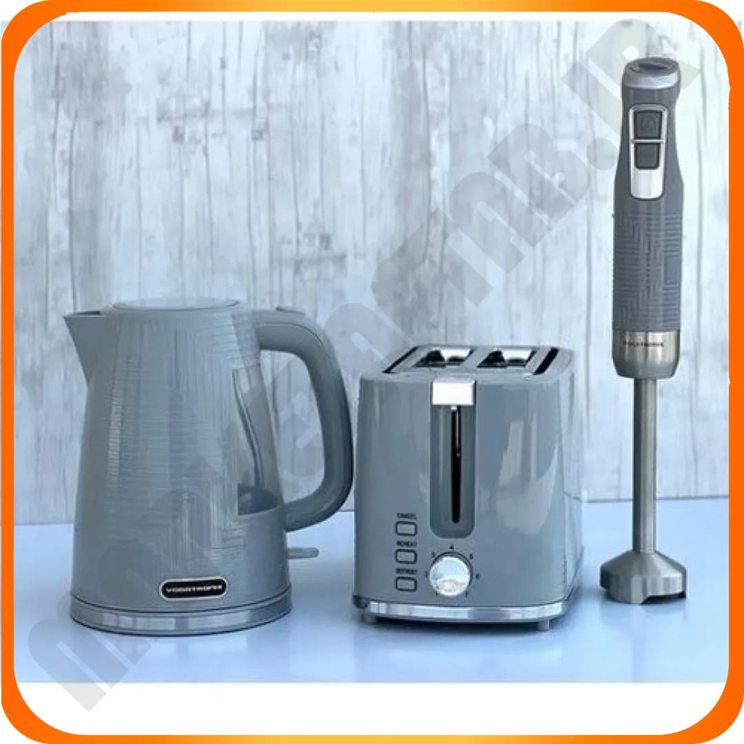 ست صبحانه(کتری برقی-تستر نان-گوشتکوب)VE-237 خاکستری ووگاتی رونیکس