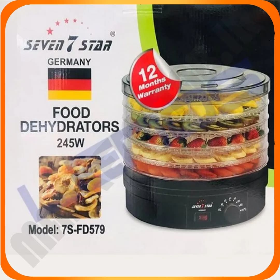 7S-FD579میوه خشک کن 5طبقه 245وات مشکی سون استار — تصویر ۲