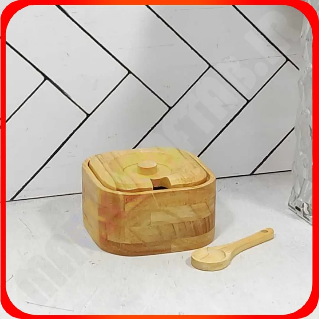 جاشکری درب دار قاشق دار مربع چوبی کلاسیک