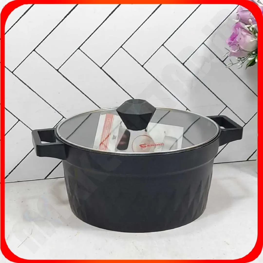 قابلمه 24 اونیکس تیتانیوم مشکی M درب تخت کاندید