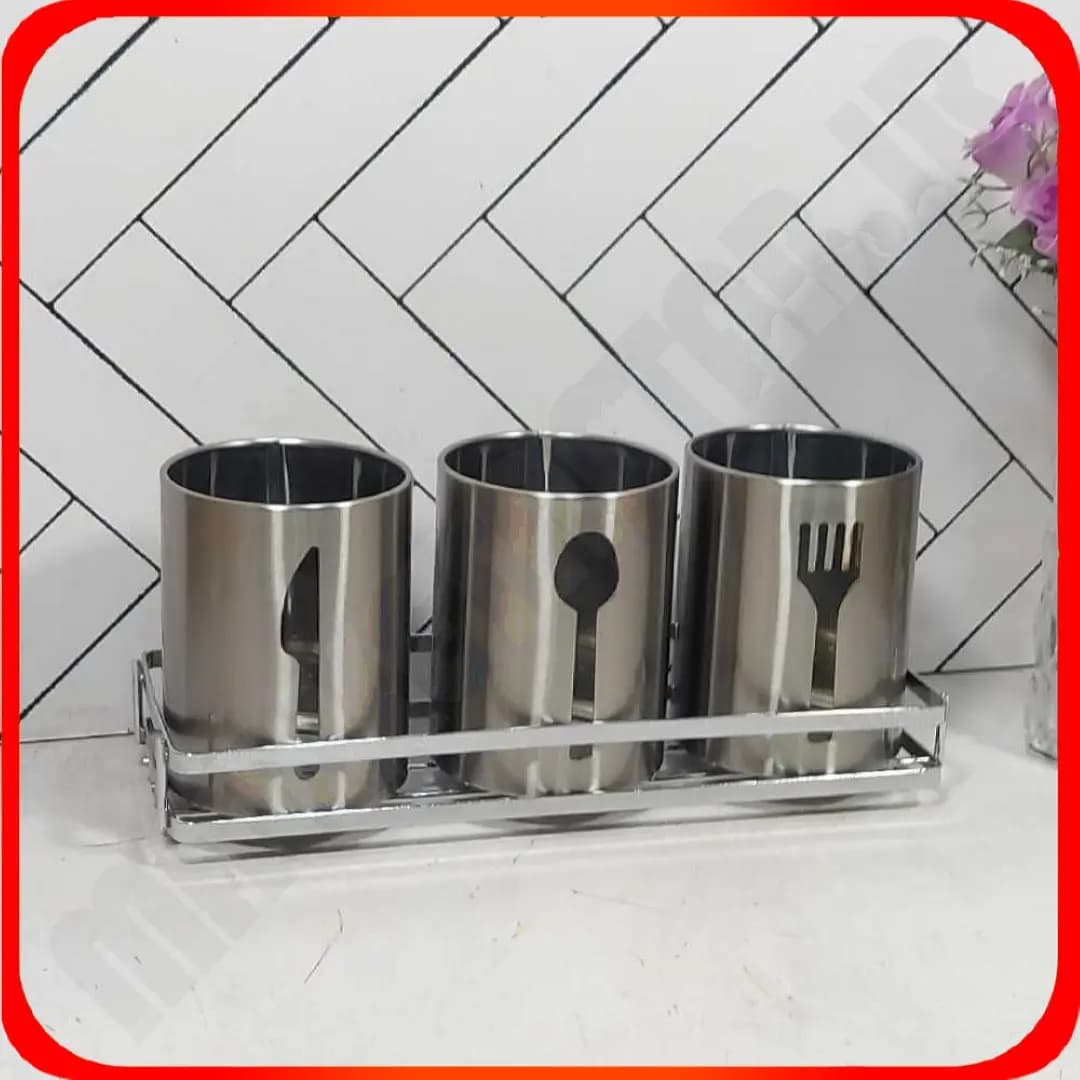 40108025 پک جاقاشق و چنگال کارد قطر 10 استوانه BM استیل سام ست