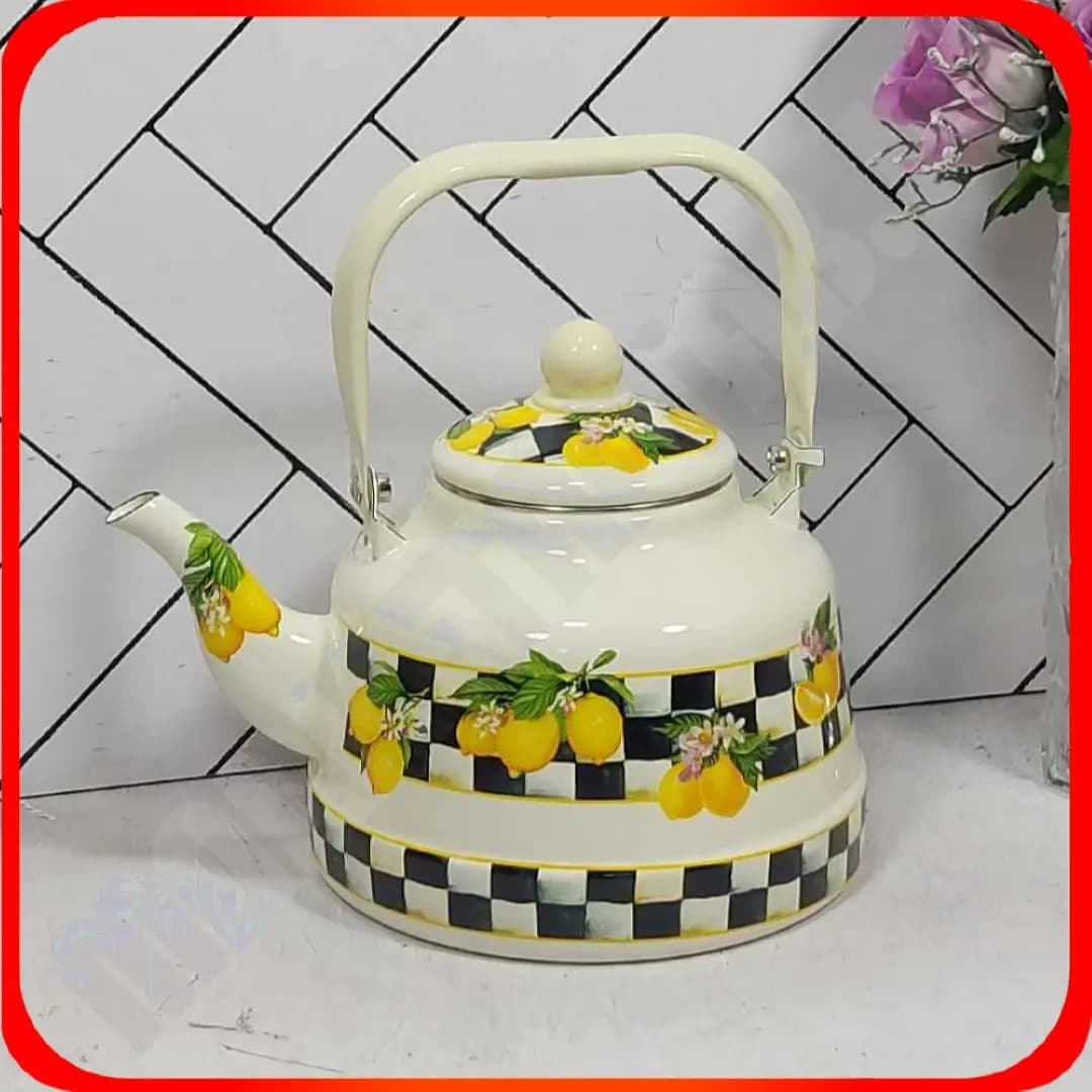 کتری 2.5 لیتری لعابی گلدار رنگ جور KT505