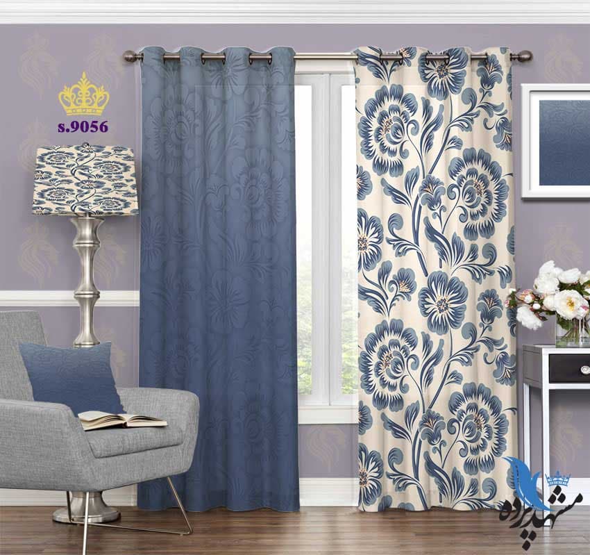 پرده پانچ فانتزی طرح گل کد S9056