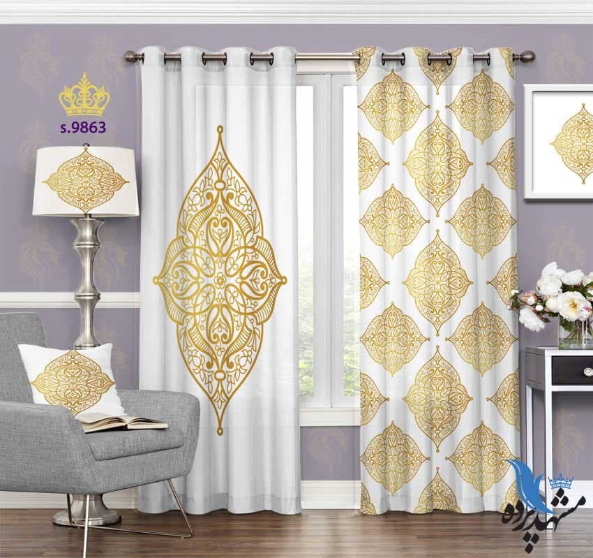 پرده پانچ اسلیمی طرح لوزی کد S9863
