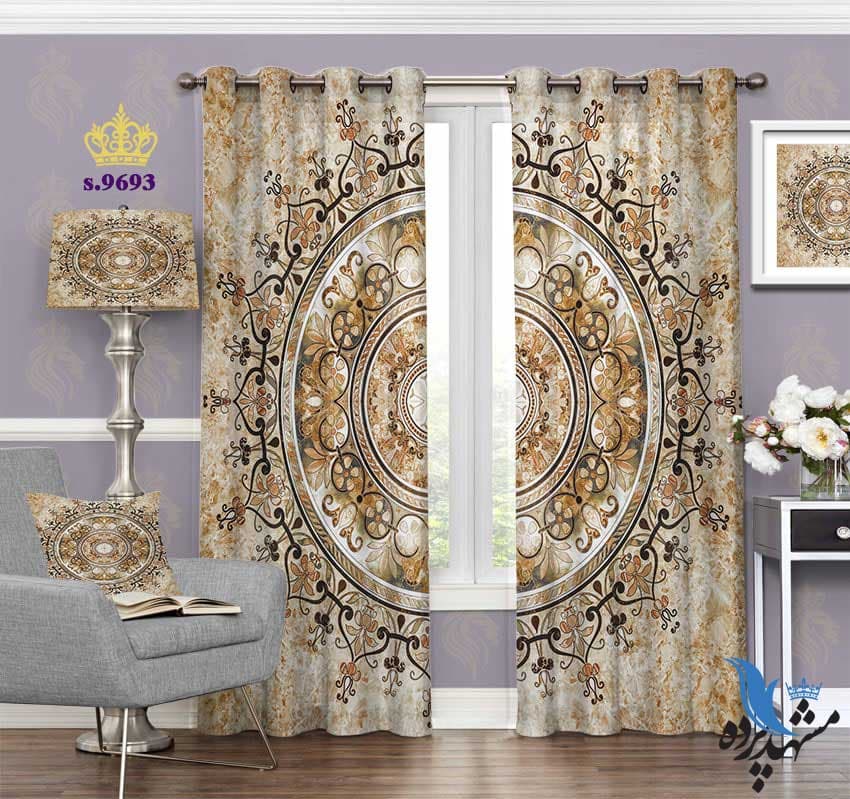 پرده پانچ اسلیمی طرح شمسه کد S9693