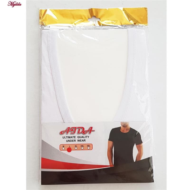 زیرپوش آستین کوتاه یقه گرد مردانه آیدا جید مدل نخ پنبه کد 5331-1 — تصویر ۷