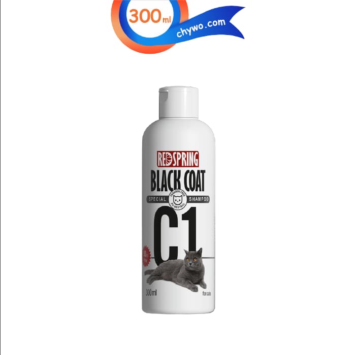 شامپو گربه مشکی و تیره رد اسپرینگ وزن 300 میلی لیتر Redspring Black Coat