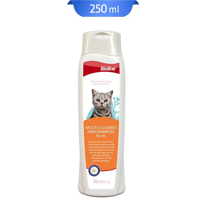 شامپو گربه با موهای چند رنگ بایولاین مدل مولتی کالر حجم 250 میلی لیتر Bioline MultiColoured Shampoo