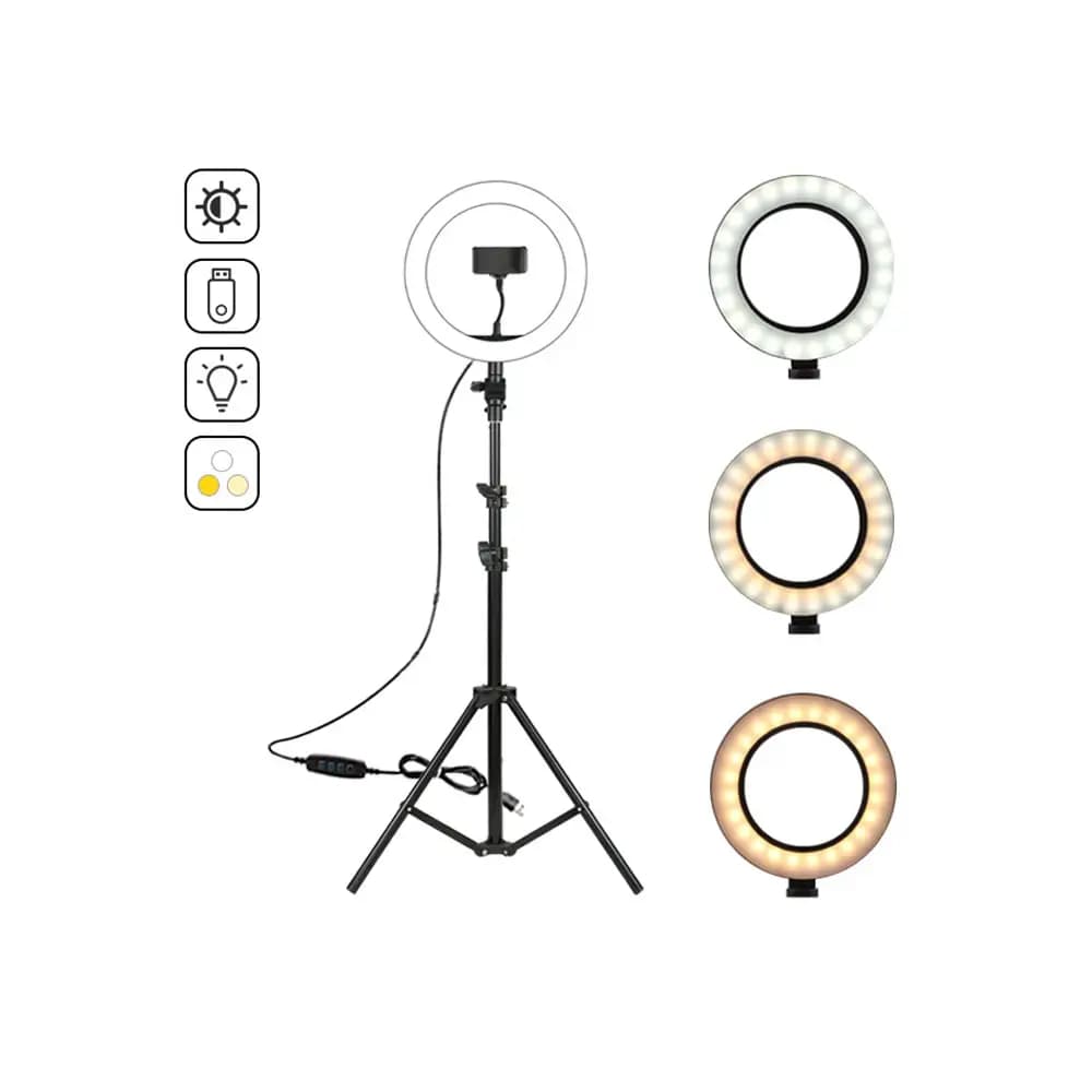 رینگ لایت (26 سانتی متر 10 وات) HX-260 به همراه پایه — تصویر ۴