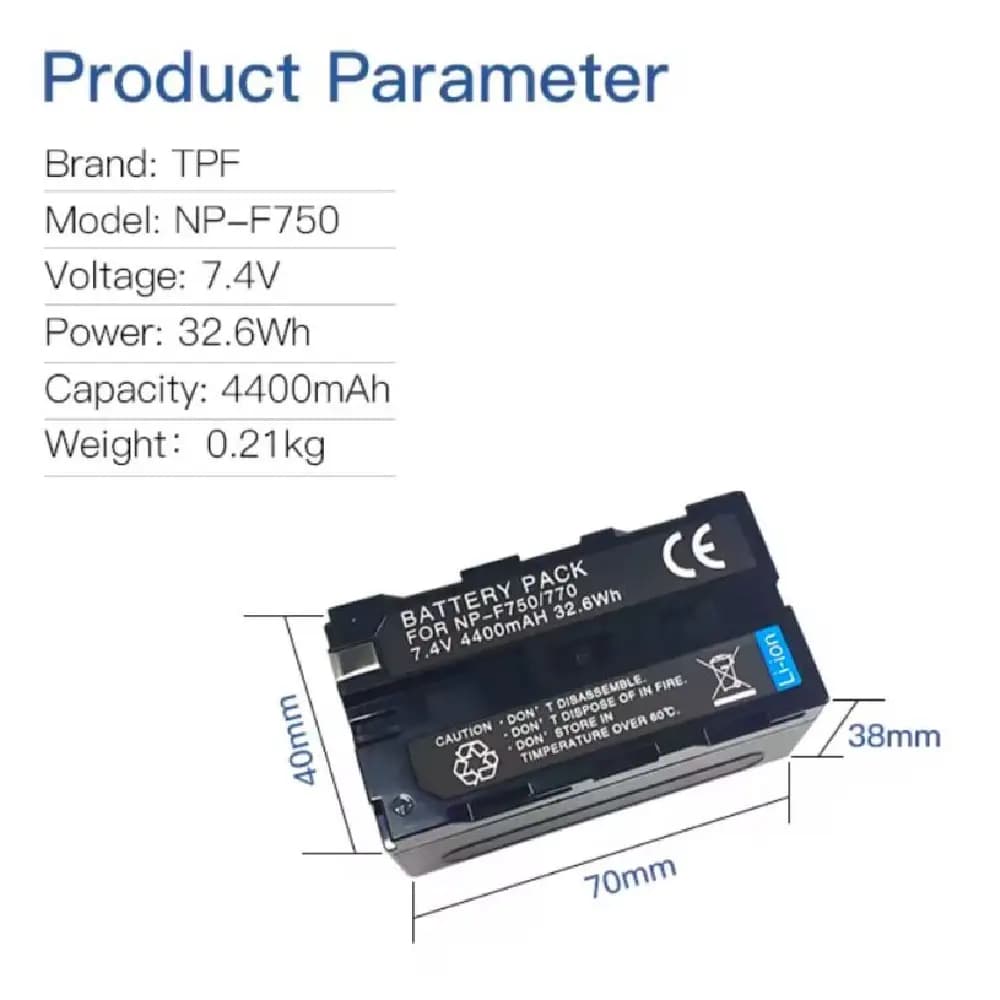 كيت ٢ عددي باتری NP-F750770 Battery — تصویر ۳