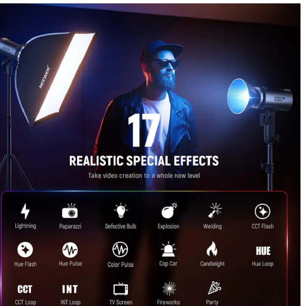 نور RGB استودیویی NEEWER MS150C — تصویر ۳