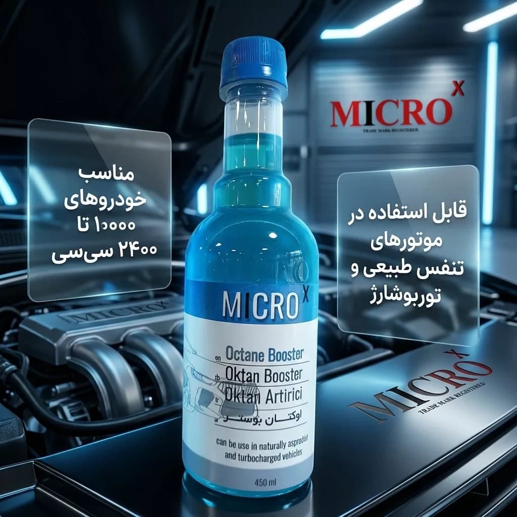 سوپر اکتان خودرو قابلیت استفاده برای خودرو های بنزینی میکروایکس بیاض کد 10 حجم 450 میلی لیتر — تصویر ۳