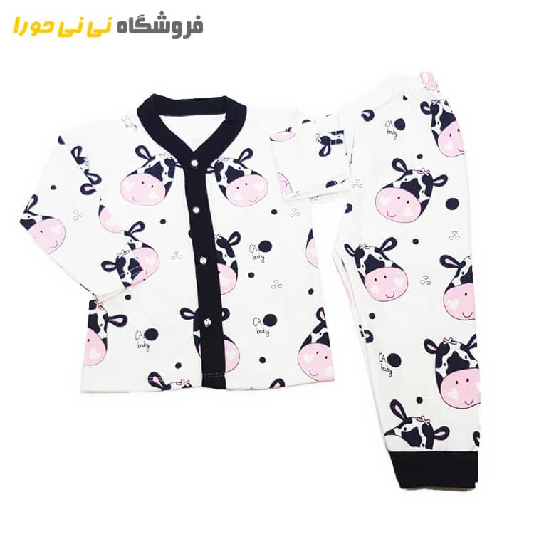 بلوز و شلوار نخی طرح گاو