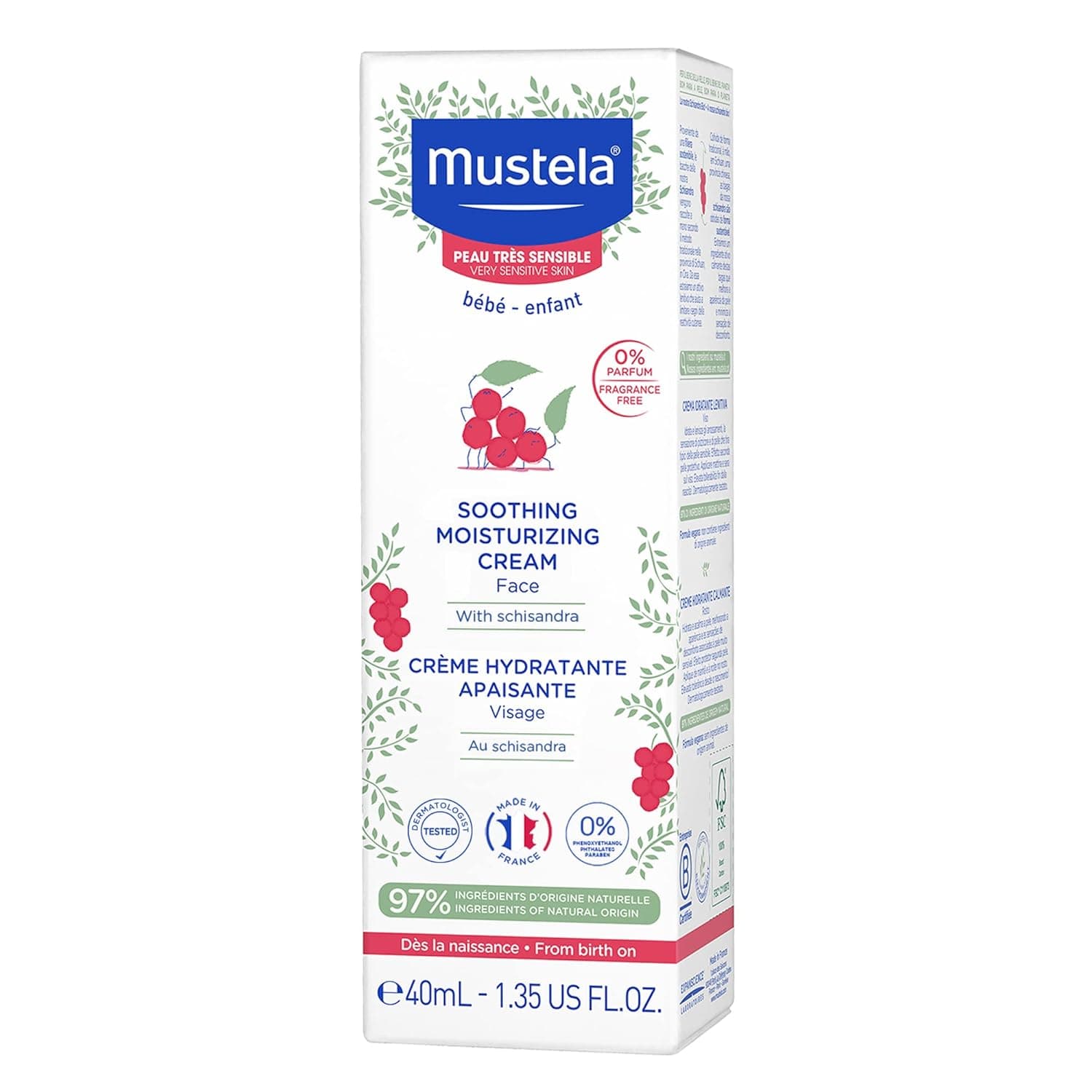 كرم سوتينگ مرطوب و تسكين صورت Mustela موستلا 40 میل — تصویر ۵